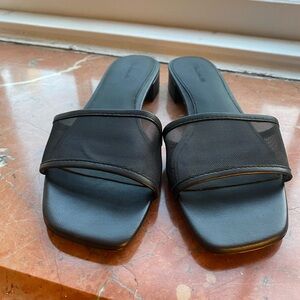 Mesh kitten heel sandal